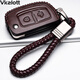 Suitable for 2022 Nissan Qashqai Key Case 21 Dongfeng Nissan Qashqai genuine leather bag 15-19 men's buttons D (one-click start 2 buttons) full package_Coffee