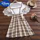 Disney brand girl girl's princess dress summer 14-15-16-year-old girl junior high school students fashionable college dress 12 9871 apricot color L (recommended weight 85-95 Jin [Jin equals 0.5 kg])