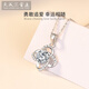 Tianchenghui Jintong's new PT950 four-leaf clover 1 carat platinum necklace women's chain white gold cultivated diamond pendant PT950 platinum pendant 2.95 grams (with silver chain)