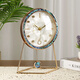 Hense creative shell clock European style desktop clock living room office light luxury quartz clock HD56 shell plate