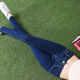 Costeo de swing jeans negros de vidrio bajo para mujeres en primavera y otoño 2023 Nuevos pantalones de lápiz de lápiz pequeños de pie de nueve puntos y elásticos de nueve puntos