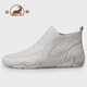 Ram Martin Boots Herren Herbst- und Winterstil plus Samt warme Alligator Muster Top-Layer Cowhide High Top Shoes Herren Lederschuhe Britische Lederstiefel Herren weißer Vier-Saison-Stil 39 Standard Lederschuh Größe