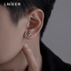 Lnieer S925 Silver Polaris Earrings Men's Trendy High-end 2025 Personalized Men's Niche Boys Handsome Earrings Polaris Earrings Single Price S925 Silver