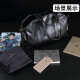 Aoyi men's travel bag genuine leather handbag briefcase men's business bag shoulder bag fashionable men's bag large capacity business trip first layer cowhide black model