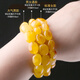 Yuzhi Natural Raw Mineral Russian Beeswax Bracelet Chicken Fat Yellow Amber Bracelet for Men and Women with Certificate Standard Female Style 9-10g Hand Circumference 15cm