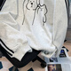 POUM sweatshirt men autumn and winter Chinese cotton round neck puppy print versatile trendy couple casual XXJR-FG1349 white gray L