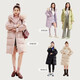 Snow Fly [Cheng Yi recommended] Fashionable fox fur collar cross ribbon warm big fur collar windproof women's down jacket Light velvet powder 1591 XS 155/80A