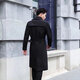 Bo Feidi men's youth long knee windbreaker autumn new coat coat men's Korean style slim mid-length windbreaker black 2XL