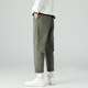 
Dingfengbaoluo casual pants straight nine-point trousers spring and summer trendy brand loose solid color men's pants 9904 gray-green S