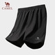 骆驼（CAMEL）运动短裤春夏梭织速干透气清爽休闲短裤 724BAY6002
黑色,女 M