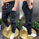 Jue Shao Spring, Autumn and Winter New Straight Daddy Jeans Men's Loose Casual Harem Pants Elastic Waist Trendy Pants Men 660 Gray (Straight) XL (120-135Jin[Jin equals 0.5 kg])