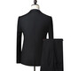 Xichen large size suit suit for men loose slimming formal suit jacket groom groomsman wedding dress two-piece black two-piece set 3XL (recommended 150-165)
