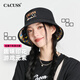 CACUSS hat women's spring and summer wide brim fisherman hat men's sun protection sun hat outdoor ultraviolet fashion sun basin hat black medium
