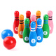 Sangetian (Sangty) Juguetes de boliche de madera sólida para niños Gran bola interior Sports Baby Baby Intelligence 2-3-4 años 2061 Bowling de madera sólida (gran tamaño/digital)