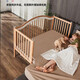 Hagada (hagaday) berceau sans couture d'épissage en bois massif en bois massif bébé lit nouveau lit nouveau-né lit simple lit + 5cm matelas à noix de coco complète 200 * 60cm