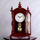 Hanshi (Hense) solid wood table clock living room retro table clock tabletop clock desk time striking quartz clock HD276 arc base (with time striking)