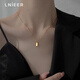 LnieerS925 silver small gold bar pendant women's silver necklace 2025 new hot style high-end clavicle chain neck chain gift jewelry S925 silver small gold bar necklace