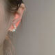Aopiao flower temperament non-pierced ear clips for women, high-end earrings for women, 2024 new earrings, camellia crescent ear clips