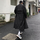 Mid-length windbreaker for men, fat, plus size plus size trendy jacket Korean version casual loose over-knee spring and autumn clothing Hong Kong style 9925 military green XL 170-220Jin [Jin equals 0.5 kg]