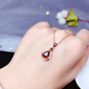 Fat Donglai's same style garnet 18K gold pendant natural ruby ​​single pendant necklace 925 plated garnet pendant rose gold (+ necklace)