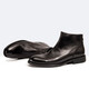Botas de hombres de Chelsea Tykt Otoño e Botas de invierno Hombres [Top Cayer Cow Wide] Botas cortas de cuero caliente Botas Británicas Martin Men Negro 38