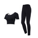 Vanstic Yoga-Anzug für Frauen mit Brustpads professionelles Fitnessstudio-Sportanzug schwarzer zweiteiliger TC9214 L (Empfohlen 105-120jin [Jin entspricht 0,5 kg])