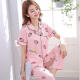 Pretty (Qiaoliya) Pyjamas für Frauen im Sommer im Sommer Pure Cotton Kurzärmelhosen im Sommer All-Cotton Dünntemperament Mutter Heimkleidungsset können außerhalb von 655 xxxl getragen werden, geeignet für 150-170jin [Jin entspricht 0,5 kg]