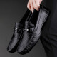 Clohoo Doudou Chaussures Spring and Automne Geatic Cuir Business Casual Cuir Chaussures Men Soft Sole Sole British British non glip Pendal Pédale Black 40 [Taille de la chaussure en cuir]