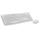 Logitech MK295 Wireless Quiet Keyboard and Mouse Set Business Office Keyboard and Mouse Set Full Size with Wireless 2.4G Receiver White
