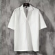 Tin Yuan linen short-sleeved T-shirt for men's summer thin Chinese style ice silk quick-drying white Tang. V-neck short-sleeved men's t-shirt 681 linen short-sleeved black L 165