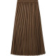Shandubila French checkerboard velvet A-line pleated skirt women's autumn and winter niche skirt mid-length chestnut brown XL