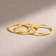 Mengjinyuan Gold Ring Three Lives Three Worlds pure gold ring ring for women, stackable ring, fashionable tail ring for girlfriend, No. 14 - about 1.15g (single glossy style)