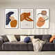 Huaixue moderne einfache Wohnzimmer Dekoration Malerei Nordisches abstraktes Sofa Hintergrund Wandhängemalerei High-End-Touch-Figur Triplet-Wandbild JD13548 50*70/50*70/50*70 Kristallbild PVC Schwarzer Grenze