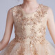Dev Ake Kinderkleid Girl Prinzessin Rock Moderatorin High-End Piano Performance Evening Kleid Little Girl Hochzeit Sommer Big Boy BX683 Langarmiger Champagnerfarbe