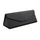 MINCITY glasses box folding glasses storage box portable for men and women Triangular lens box universal anti-pressure PU leather glasses box Cross-patterned black + glasses cloth + cleaning liquid