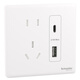 SCHNEIDE ÉLECTRIQUE ÉLECTRIQUE à cinq trous (Type A + C) Panneau de prise d'alimentation USB (Charge rapide 21W) 86 Type Cached Zhen Platinum Velvet White