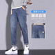 真维斯（JEANSWEST）牛仔裤男宽松直筒冰丝薄款凉感九分锥形哈伦男士休闲长裤子夏季男 806浅蓝+包邮退换 32 码
