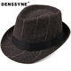 Denssyne Shanghai Beach Hat Men's Spring British Jazz Hat Casual Top Hat British Woolen Middle-aged and Elderly Warm Panama Hat Light Gray (55-58cm)