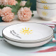 Bethes ceramic dish plate home deep dish round dish plate Nordic creative gift tableware 7 inches 2 pieces