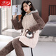Le nouveau pyjamas de Langsha pour les femmes en velours de corail d'hiver épaissis épaissis en peluche à trois couches en coton en coton automne et caricature hivernale caricatures à la maison hl6636 panda m-bleue (recommandée 80-100jin [Jin est égal à 0,5 kg]))