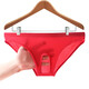Men's sexy underwear, men's no-take-off thong, adult crotchless briefs, revealing balls, low-waisted, white