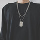 European and American style street fashion brand disco necklace for men and women, trendy ins pendant, hip-hop personality, cool sweater chain, student simple multi-layered couple necklace, simple medium chain + long tag