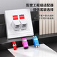 AMPCOM fiber panel socket single port 86 type telecommunication grade LC duplex dual core single mode fiber jumper fiber cable tail fiber coupler flange docking wall mother seat AM86LC01