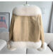 
Pier Cardin temperament fur coat for women, versatile slim down cotton jacket, large fur collar imitation fur top 2025 winter beige M, recommended 90-115Jin [Jin equals 0.5 kg]