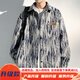 Muqibo (Muqibo) Barockjacke für Männer im Herbst und Winter Mode hübsches dunkles Muster großer Größe, vielseitiger, loser Casual Stand Collar Jacket für Männer J683 Black M [90-110Jin [Jin gleich 0,5 kg]] Wearable