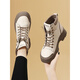 Belle-Ta series brand travel shoes genuine leather high top shoes for women's autumn and winter comfortable soft sole Martin boots non-slip casual single shoes for women 1591m 40
