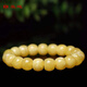Haoying natural Russian material white flower honey wax old-style bead bracelet chicken fat yellow amber raw stone bucket bead single circle bracelet certificate for women white flower honey single circle bracelet 12mm