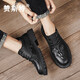 Zapatos de hombres de lujo de Zanste Light Spring y otoño de tamaño grande Toe Toe Toe Coasthide Cuero sin deslizamiento zapatos de punta grande de cuero transpirable Black Retro 46 para hombres 46