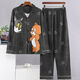 Pajama de Pajama de Mangas Modales de Primavera y Autumnia Autumn Traje de ropa para hombres de invierno para hombres Men's Invierno 9905 Men 3xl (180-200) Jin [Jin equivale a 0.5 kg]