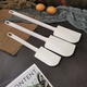 CLCEY one-piece rubber spatula all-inclusive silicone spatula high temperature resistant red handle soft scraper baking tool white one-piece rubber spatula (large)
